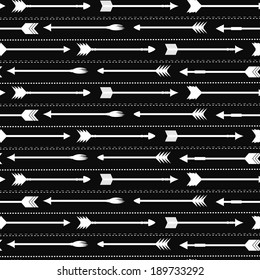 Simple seamless Chevron pattern. Vector background. Repeating geometric tiles. Scandinavian trend seamless pattern - black arrow