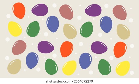 Simple seamless easter pattern with colorful eggs.