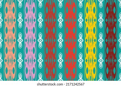 Simple seamless ethnic pattern design multiple colours Navajo nation traditional art 