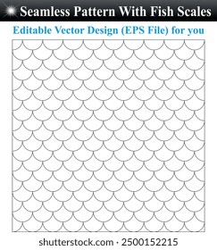 Fondo de pescado sin fisuras simple, patrón sin fisuras con escamas de pescado