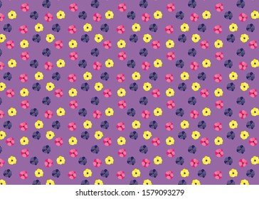 simple seamless flora vector patterns of windflowers aka Anemone flowers. cartoonist pattern. 