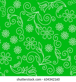 Simple seamless floral background with bright color