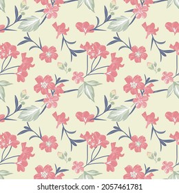 Simple seamless floral pattern with abstract flowers. Elegant template for fashion prints.