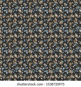 Simple seamless floral pattern with bright colorful small flowers of dog roses. Trendy millefleurs. Elegant template for fashion prints.
