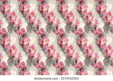 Simple seamless floral pattern with bright colorful small flowers 