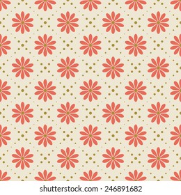 simple seamless floral pattern. each color in separate layer, easy to change.