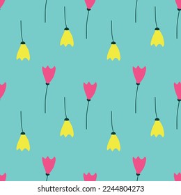 Simple seamless floral pattern with spring flower.