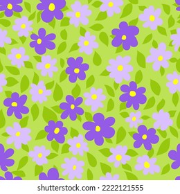 Simple Seamless Floral Vector Pattern