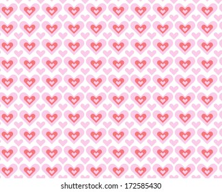 Simple seamless geometric pattern with hearts.