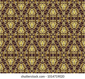 Simple seamless geometric pattern on color background. Vector illustration. Idea for fashion, interior design