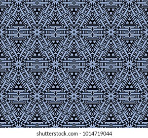 Simple seamless geometric pattern on color background. Vector illustration. Idea for fashion, interior design