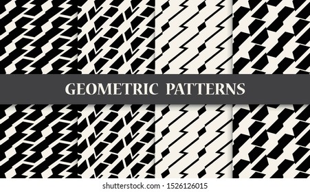 Simple seamless geometric pattern set. Abstract background pattern design. Vector illustration.