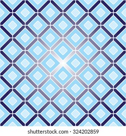 Simple seamless geometrical ornament pattern. Crossing lines  forming cells. Gradient background. Vector illustration.