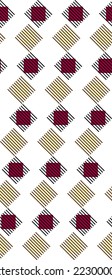 Simple seamless geometry ornament - rectangles and lines, vector pattern
