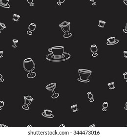 Simple seamless glasses background pattern. Vector illustration