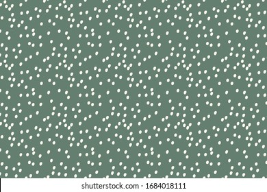 Simple seamless green dot Memphis  pattern. Modern minimalistic dotted pattern. Green and white design for print and web. Earthy colour texture.