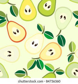 Simple seamless green pears background