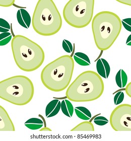 Simple seamless green pears background