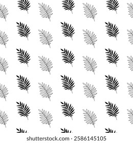 simple seamless leaf patterns for black and white decoration