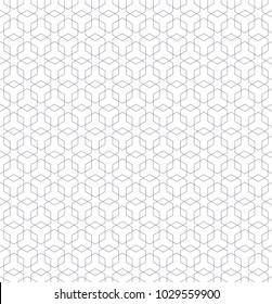 Simple seamless line art hexagon based digital pattern