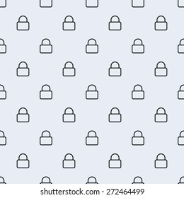 Simple seamless lock icon vector pattern. Main icon elements only, no ornament. Suitable for web and printing