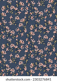 Simple seamless medieval pattern of hand drawn gouache flowers, abstract colorful background.