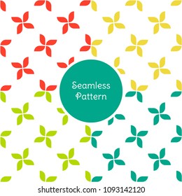 Simple seamless monochrome patterns. Quatrefoils on white background. Four petal flowers.