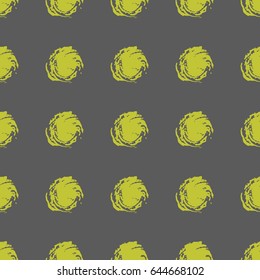 simple seamless olive on grey colors polka dots pattern made from paintbrush spots,vector illustration