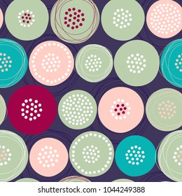 Simple seamless pattern with abstract hand drawn flowers. Vector illustration floral in style for textile, paper, design, prints, decor, art, fabric, gift wrap.