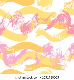 Simple seamless pattern with abstract ornament. Dry brush.