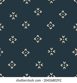 Simple seamless pattern with abstract ornament on a dark background. Vector flat illustration for wallpaper, wrapping paper, surface design