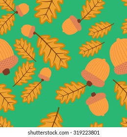Simple seamless pattern acorns. Acorns background. Vector illustration