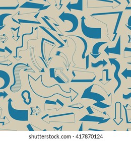 Simple seamless pattern with art arrows. Vector illustration.