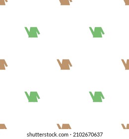 Simple seamless pattern backdrop with watering cans. Brown and green.