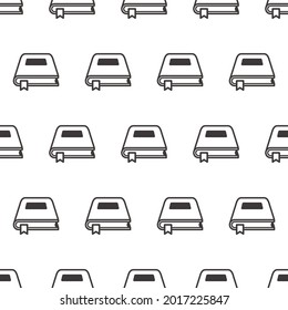 Simple seamless pattern of black line art books colored cartoon style illustration background template vector