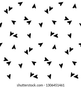 Simple seamless pattern of black little hearts. Fashionable blouse pattern.