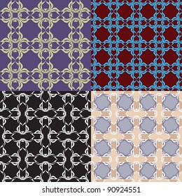 A simple seamless pattern. Black - white and color versions.
