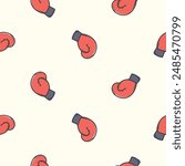 Simple seamless pattern with boxing gloves. Repeating background for the design of a sports hall, stadium. Design for banner, signboard, poster