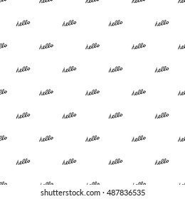 Simple seamless pattern of calligraphy word hello