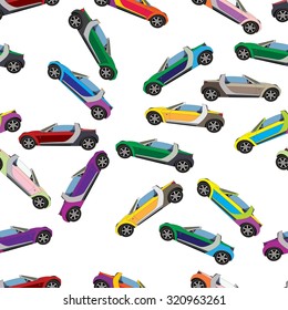 Simple seamless pattern cars. Cars background. Vector illustration.