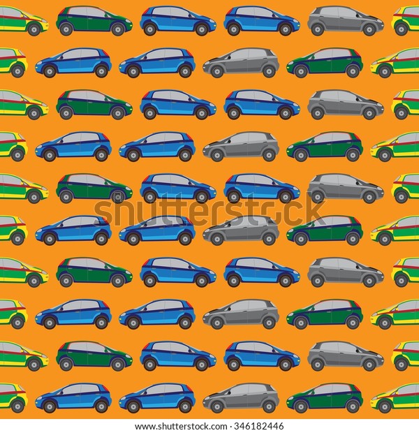 Simple seamless pattern cars. Cars
background. Vector
illustration