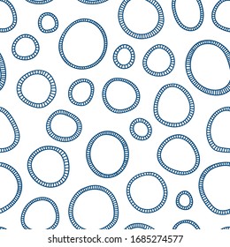 simple seamless pattern. circles with thin lines. hand drawn textile design