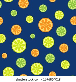 simple seamless pattern with citrus fruits