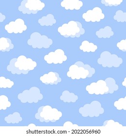 A simple seamless pattern with clouds. Suitable for children.