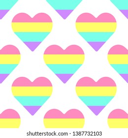 simple seamless pattern with colored hearts. pattern vector