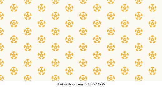 Simple seamless pattern with a combined motif of three flowers