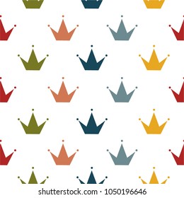 Simple seamless pattern with crowns. Background for little Princess.