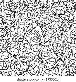 Simple seamless pattern with curly lines