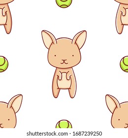 Diseño simple y sin fisuras, doodles de perro dibujados a mano en kawaii, impresos