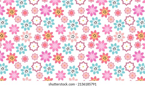 Simple seamless pattern with decorative roses and leaves. Floral background for textile, fabric manufacturing, wallpaper, covers, surface, print, gift wrap, scrapbooking.